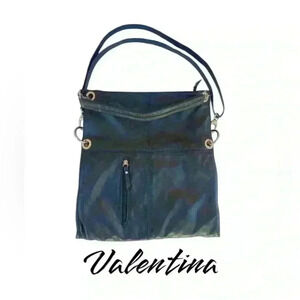 Valentina leather crossbody hobo purse